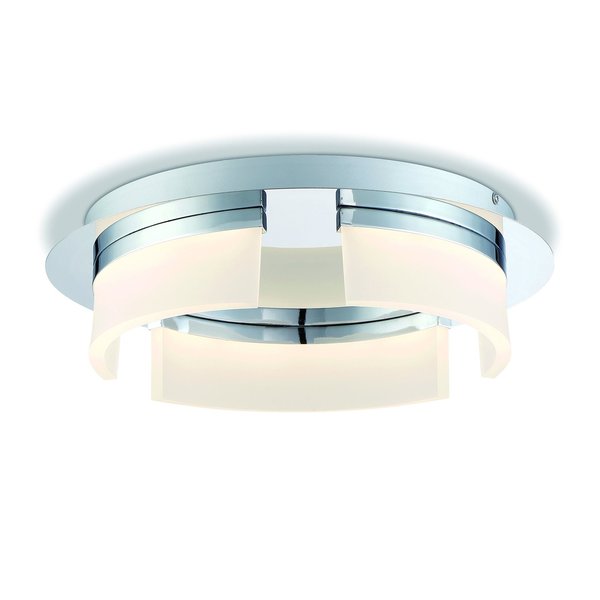 Eurofase Bria Contemporary LED Flushmount, 3-Light, 2000 Lumens, Opal White/Chrome 31799-010